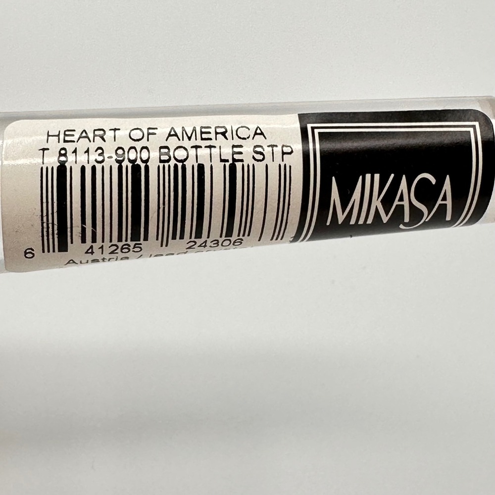 Mikasa Heart of America Lead Crystal Bottle Stopper Patriotic USA Flag Design - Picture 5 of 10